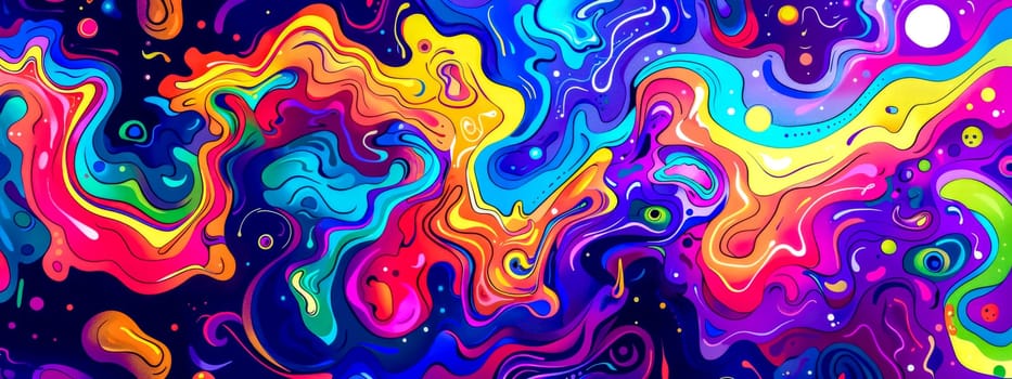 Colorful abstract psychedelic background with seamless wavy patterns