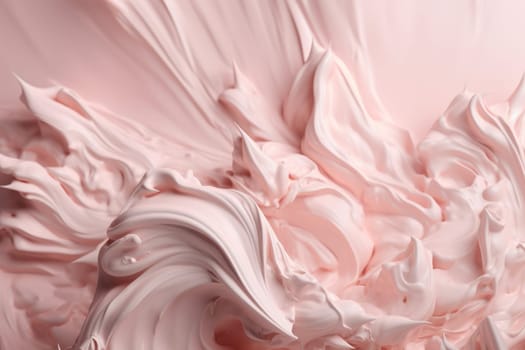 Cream pink texture background. Smear skincare. Generate ai