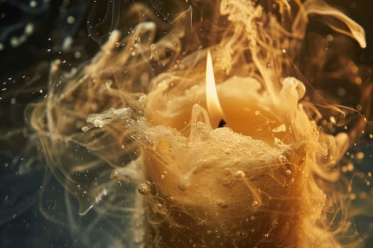 A lone candle flickers and extinguishes amidst the wind, symbolizing transience and the fleeting nature of life