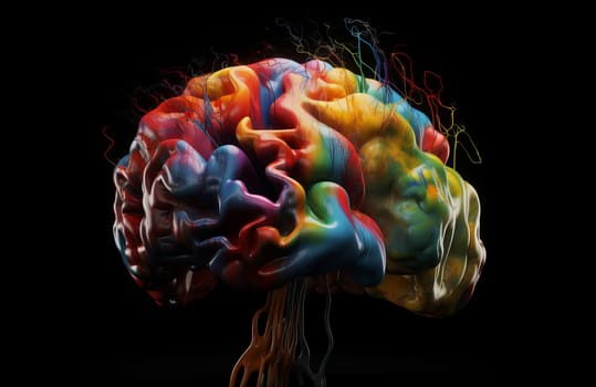 Brain creativity explosion splash knowledge. Genius function. Generate Ai