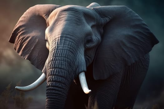 Elephant closeup. Africa travel park. Generate Ai