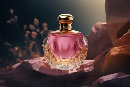 Luxury roses perfume generic. Fashion beauty. Generate Ai