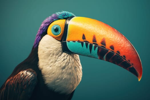 Tropical toucan. Forest jungle bird. Generate Ai