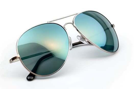 Stylish aviator green sunglasses. Shades summer. Generate Ai