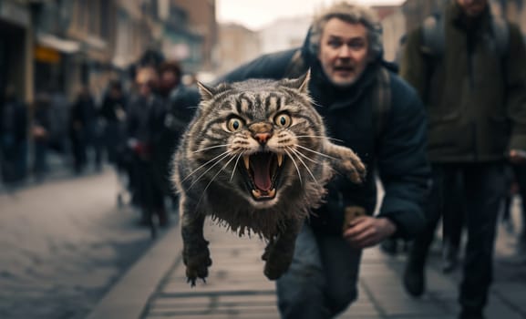 An aggressive cat on the loose in an urban environment poses a threat to both humans and animals