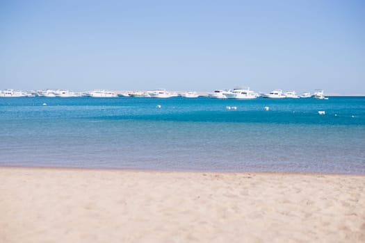 Beach Relaxation at the Red Sea. Fairy-tale Moments of a Sunny Day. The concept of tourism and sea travel.