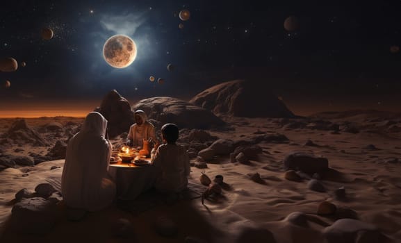 The family is celebrating their first Ramadan on Mars, but their faith and traditions remain strong.