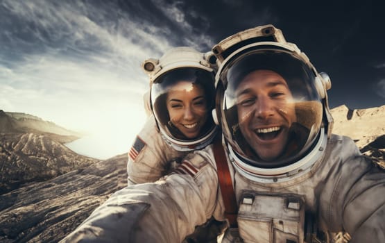 A selfie for the history books.Astronauts document their journey on the moon.