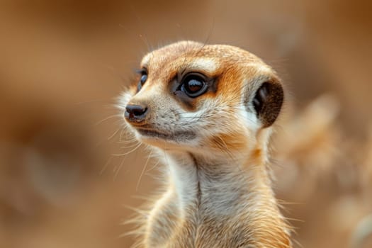 A baby giraffe with a brown face and a white face. Generative AI.