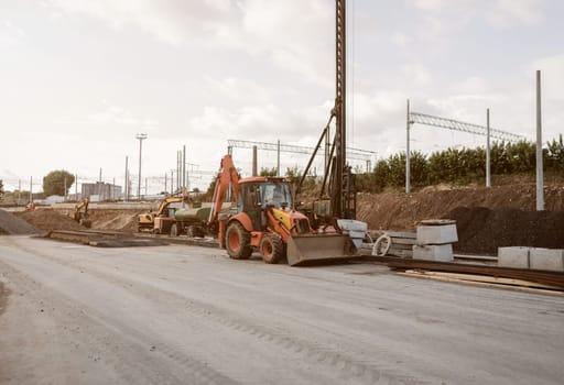heavy wheeled tractor and other construction machinery 