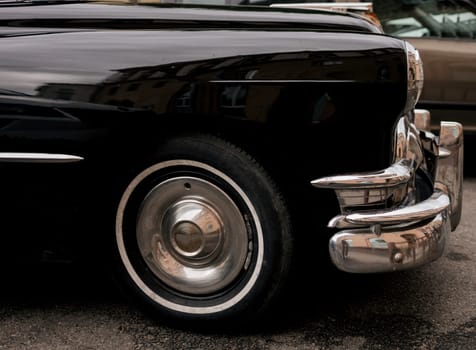 side view of a vintage car. old auto
