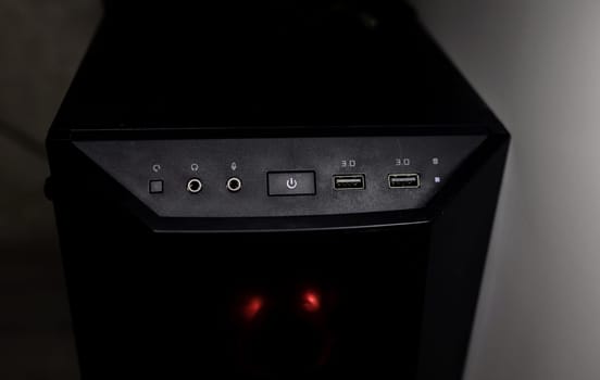 glowing power button on computer system 