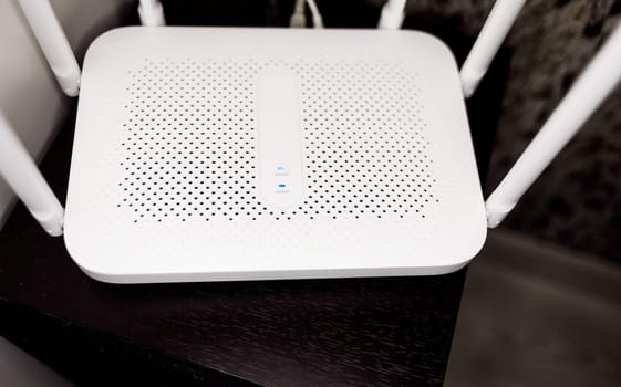 White Wi-Fi router with external antennas 