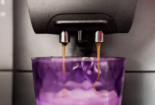 Coffee machine making fresh morning coffee