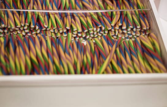colorful licorice candies on display. delicious junk food