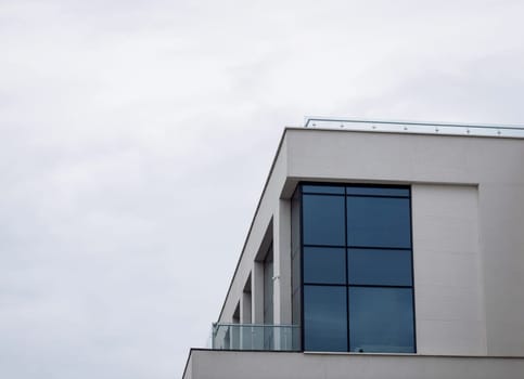 Large modern office building with windows. copy space