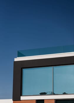 beautiful luxury modern house over sky background