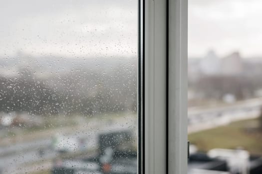 Rain drops water window. Rain background