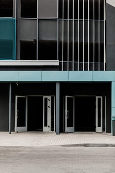 entrance to a modern industrial building. industrial architecture