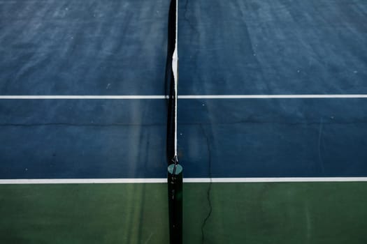 Tennis court abstraction. Empty sport field photo. Hard court cover for lawn tennis. Summer sport activity outdoor