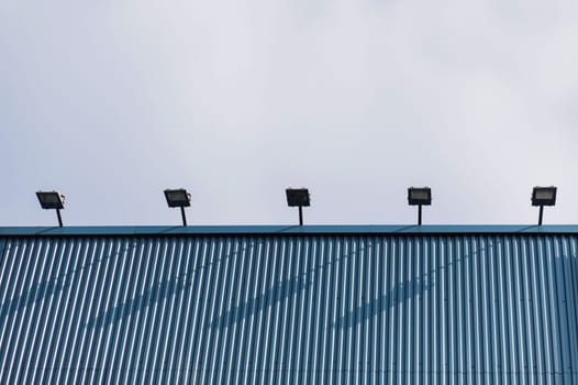 Industrial estate warehouse storage or factory with sky background