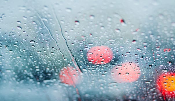 Raindrops on the transparent window pane. Background of raindrops.