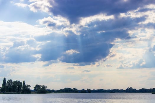 beautiful sky over the river. sky