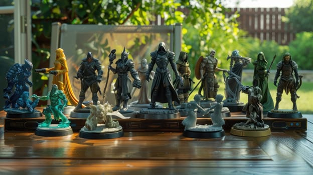 DND figures with various characters and fantasy creatures. AI
