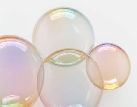 Harmonious image of transparent bubbles. Generation of AI.