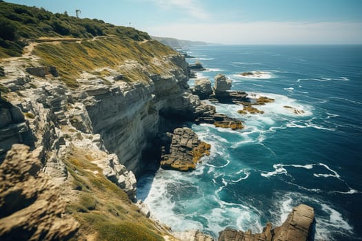 Beautiful landscape of a rocky seashore.