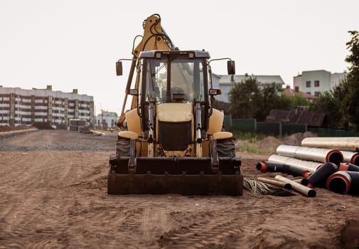 heavy construction loader bulldozer. industrial machine with bucket