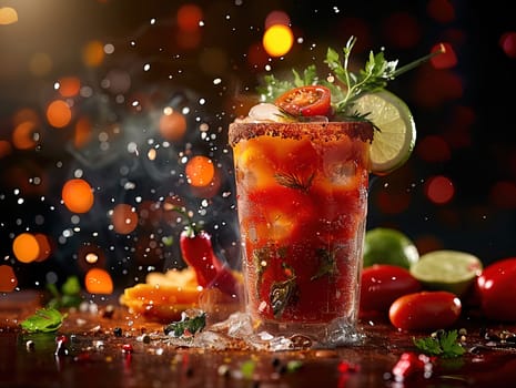 Delicious Caipirinha cocktail photography, explosion flavors studio lighting studio background, well-lit, vibrant colors, sharp-focus, high-quality, artistic, unique