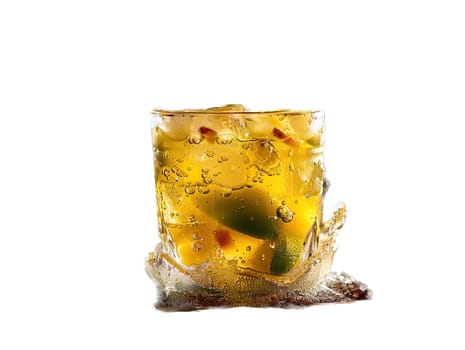 Delicious Caipirinha cocktail photography, explosion flavors studio lighting studio background, well-lit, vibrant colors, sharp-focus, high-quality, artistic, unique