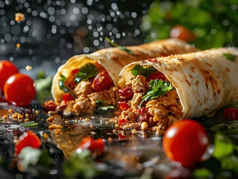 Tamales. Prehispanic dish typical of Mexico. Delicious tamales photography, explosion flavors, studio lighting, studio background, well-lit, vibrant colors, sharp-focus, high-quality, artistic, unique