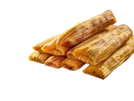 Tamales. Prehispanic dish typical of Mexico. Delicious tamales photography, explosion flavors, studio lighting, studio background, well-lit, vibrant colors, sharp-focus, high-quality, artistic, unique