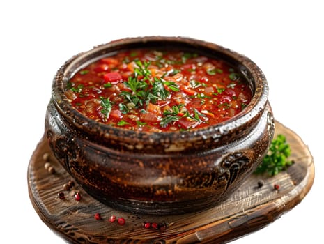 Delicious ukrainian borsch photography, explosion flavors, studio lighting, studio background, well-lit, vibrant colors, sharp-focus, high-quality, artistic, unique. Ukrainian borsch with pampushkas