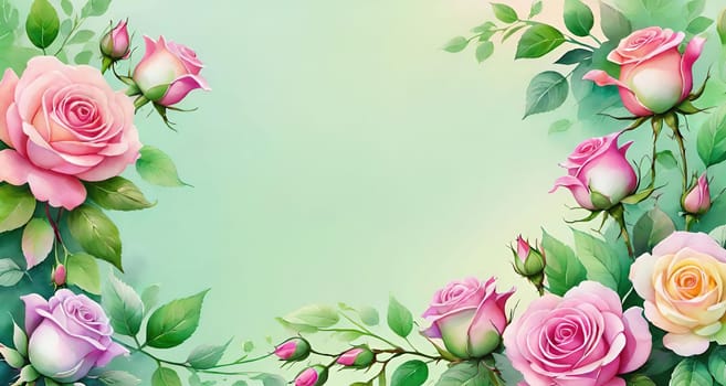Floral wreath with spring flowers on background. Vector illustration.Spring background with flowers and wreath. Vector illustration for your design.Spring background with cherry blossoms and green leaves. Spring blossom background with copy space for text.
