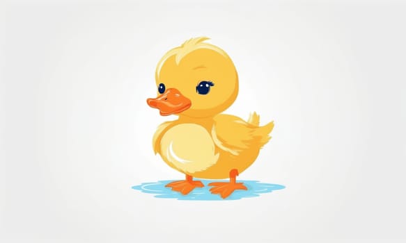 cute duckling icon on white background. flat illustration.