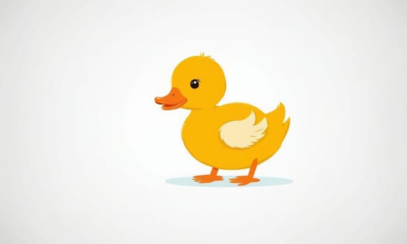 cute duckling icon on white background. flat illustration.