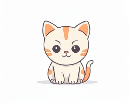 Cute cat illustration. Cute cartoon kitty character