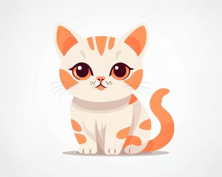 Cute cat illustration. Cute cartoon kitty character