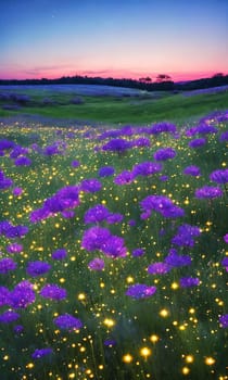 Stardust Meadow. At twilight, a meadow blooms with luminescent flowers. Each petal holds stardust, and as night falls, they release their magic. The otherworldly glow and the promise of wishes granted.