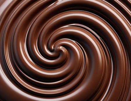 Melted chocolate swirl background. dark sweet chocolate 