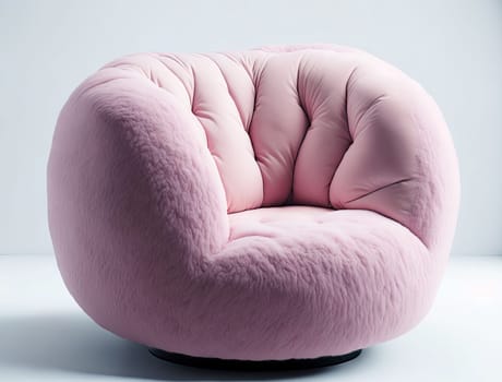 Cozy puffy armchair on white background. comfortable elegant furniture