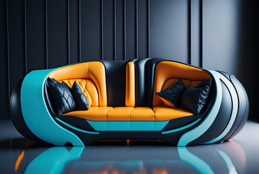 modern futuristic sofa. comfortable luxury furniture for interior