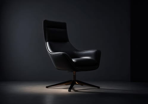 stylish leather loft-style armchair on a dark background