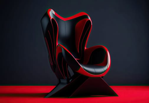 modern futuristic game armchair on dark background