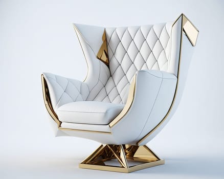 contemporary cozy furniture. luxury armchair on white background. Generative AI