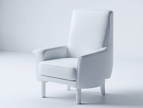 White armchair. Modern designer chair on background. Generative AI