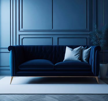 contemporary cozy couch. elegant classic sofa. Generative AI